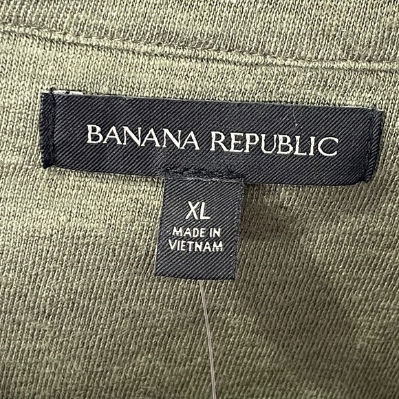 Banana Republic Men's 100% Linen Olive Green Short Sleeve Button Front Shirt XL - Picture 5 of 7